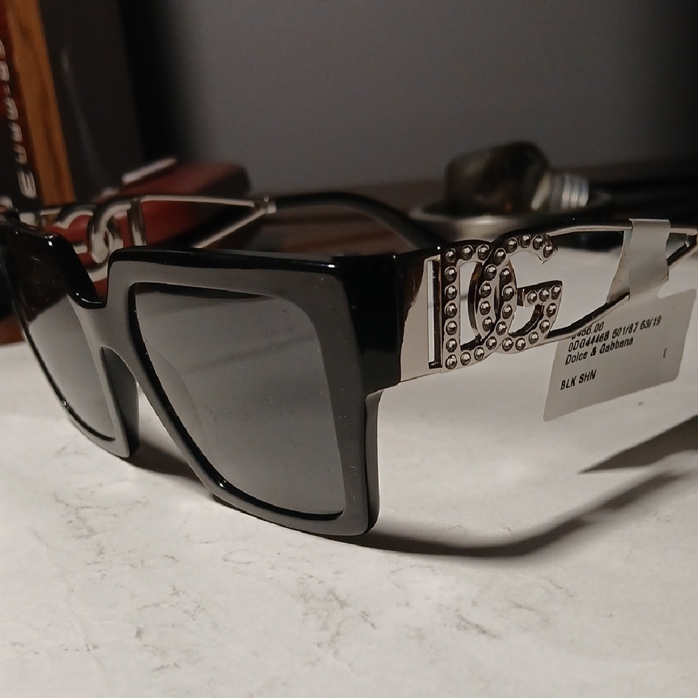 Dolce & Gabbana Black Sunglasses with Silver Accents